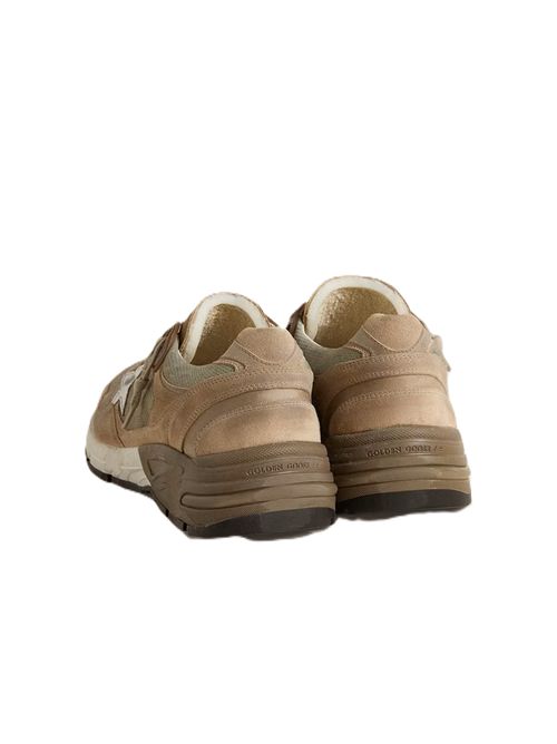 Golden Goose Dad-Star Uomo in rete e suede beige con stella in pelle argento Golden Goose | GMF00884F00745915260